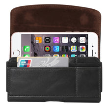 Load image into Gallery viewer, Lambskin Elastic Band Men 4.8 Inch Mobile Phone Universal Hanging Waist Leather Case with Card Slot