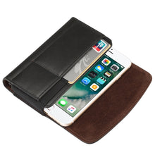 Load image into Gallery viewer, Lambskin Elastic Band Men 4.8 Inch Mobile Phone Universal Hanging Waist Leather Case with Card Slot
