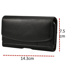 Load image into Gallery viewer, Lambskin Elastic Band Men 4.8 Inch Mobile Phone Universal Hanging Waist Leather Case with Card Slot