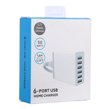 Load image into Gallery viewer, XBX09A 50W 5V 2.4A 6 USB Ports Quick Charger Travel Charger