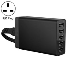 Load image into Gallery viewer, XBX09 40W 5V 8A 5 USB Ports Quick Charger Travel Charger, UK Plug(Black)