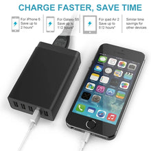 Load image into Gallery viewer, XBX09 40W 5V 8A 5 USB Ports Quick Charger Travel Charger, UK Plug(Black)