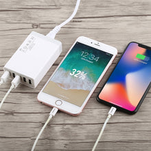 Load image into Gallery viewer, XBX09 40W 5V 8A 5 USB Ports Quick Charger Travel Charger, UK Plug(Black)