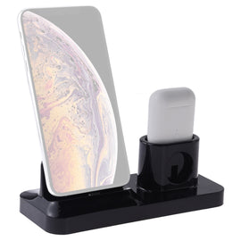 Wireless Rechargeable Base Charging Station Holder for Mobile Phone & Headset, with Micro USB + USB-C / Type-C + 8 Pin Interface