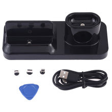 Load image into Gallery viewer, Wireless Rechargeable Base Charging Station Holder for Mobile Phone &amp; Headset, with Micro USB + USB-C / Type-C + 8 Pin Interface