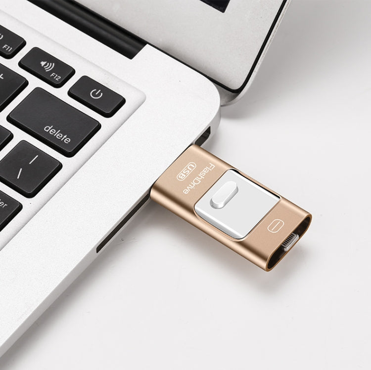32GB USB 3.0 + 8 Pin + Mirco USB Android iPhone Computer Dual-use Metal Flash Drive