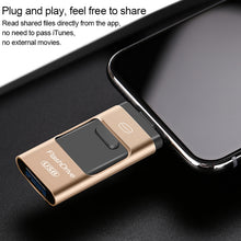 Load image into Gallery viewer, 128GB USB 3.0 + 8 Pin + Mirco USB Android iPhone Computer Dual-use Metal Flash Drive