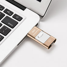 Load image into Gallery viewer, 128GB USB 3.0 + 8 Pin + Mirco USB Android iPhone Computer Dual-use Metal Flash Drive