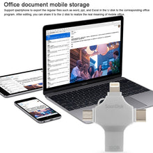 Load image into Gallery viewer, 4 in 1 32GB USB 3.0 + 8 Pin + Mirco USB + USB-C / Type-C Dual-use Flash Drive with OTG Function