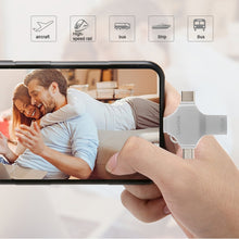 Load image into Gallery viewer, 4 in 1 128GB USB 3.0 + 8 Pin + Mirco USB + USB-C / Type-C Dual-use Flash Drive with OTG Function