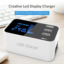 Load image into Gallery viewer, CDA30 20W 3 USB Ports + USB-C / Type-C Ports Multi-function Charger with LED Display, US Plug, US Plug