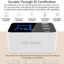 Load image into Gallery viewer, CDA30 20W 3 USB Ports + USB-C / Type-C Ports Multi-function Charger with LED Display, US Plug, US Plug