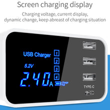 Load image into Gallery viewer, CDA30 20W 3 USB Ports + USB-C / Type-C Ports Multi-function Charger with LED Display, US Plug, US Plug