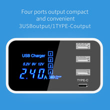 Load image into Gallery viewer, CDA30 20W 3 USB Ports + USB-C / Type-C Ports Multi-function Charger with LED Display, US Plug, US Plug