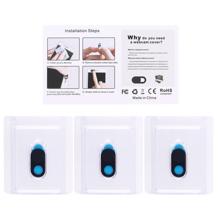 3 PCS Universal Ultra-thin Design Magnet WebCam Cover Camera Cover for Desktop, Laptop, Tablet, Phones