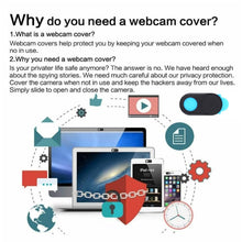 Load image into Gallery viewer, 3 PCS Universal Ultra-thin Design Magnet WebCam Cover Camera Cover for Desktop, Laptop, Tablet, Phones