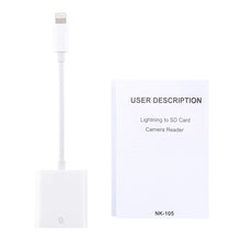 Load image into Gallery viewer, NK105 8 Pin to SD Card Camera Reader Adapter, Compatible with IOS 9.1 and Above Systems