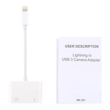 Load image into Gallery viewer, NK101 8 Pin to USB Camera Reader Adapter, Compatible with IOS 9.1 and Above Systems