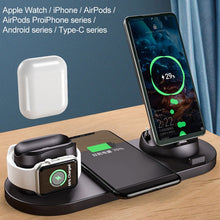 Load image into Gallery viewer, 6 in 1 10W Qi Standard Wireless Charger Stand
