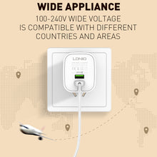 Load image into Gallery viewer, LDNIO A201 2.4A Dual USB Charging Head Travel Direct Charge Mobile Phone Adapter Charger With Micro USB Data Cable, Micro USB