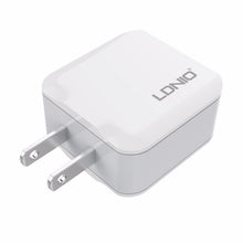 Load image into Gallery viewer, LDNIO A2201 2.4A Dual USB Charging Head Travel Direct Charge Mobile Phone Adapter Charger With 8 Pin Data Cable