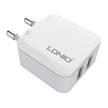 Load image into Gallery viewer, LDNIO A2201 2.4A Dual USB Charging Head Travel Direct Charge Mobile Phone Adapter Charger With Type-C Data Cable