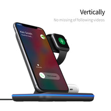 Load image into Gallery viewer, Z5A QI Vertical Magnetic Wireless Charger for Mobile Phones &amp; Apple Watches &amp; AirPods / Samsung Galaxy Buds / Huawei Free Buds, with Touch Ring Light