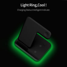Load image into Gallery viewer, Z5A QI Vertical Magnetic Wireless Charger for Mobile Phones &amp; Apple Watches &amp; AirPods / Samsung Galaxy Buds / Huawei Free Buds, with Touch Ring Light