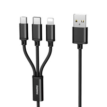 Load image into Gallery viewer, REMAX RC-131TH 1m 2.8A 3 in 1 USB to 8 Pin &amp; USB-C / Type-C &amp; Micro USB Charging Cable