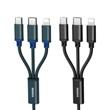 Load image into Gallery viewer, REMAX RC-131TH 1m 2.8A 3 in 1 USB to 8 Pin &amp; USB-C / Type-C &amp; Micro USB Charging Cable