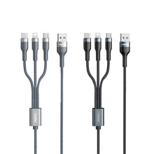 Load image into Gallery viewer, REMAX RC-070TH 1.2m 2A 3 in 1 USB to 8 Pin &amp; USB-C / Type-C &amp; Micro USB Charging Cable