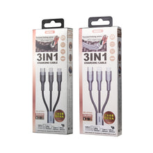 Load image into Gallery viewer, REMAX RC-070TH 1.2m 2A 3 in 1 USB to 8 Pin &amp; USB-C / Type-C &amp; Micro USB Charging Cable