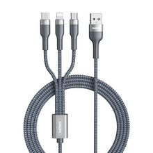 Load image into Gallery viewer, REMAX RC-070TH 1.2m 2A 3 in 1 USB to 8 Pin &amp; USB-C / Type-C &amp; Micro USB Charging Cable