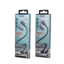 Load image into Gallery viewer, REMAX RC-011 1.2m 2.4A 4-in-1 USB to USB-C / Type-Cx2 + 8 Pin Fast Charging Data Cable
