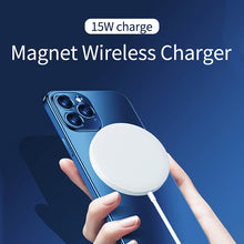 Load image into Gallery viewer, OJD-63 15W Aluminum Alloy Style Round Magsafe Magnetic Wireless Charger