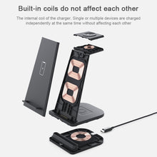 Load image into Gallery viewer, HQ-UD21 3 in 1 Folding Mobile Phone Watch Multi-Function Charging Stand Wireless Charger for iPhones &amp; Apple Watch &amp; Airpods