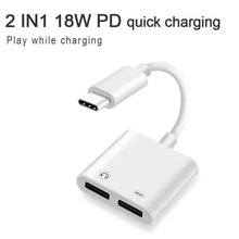 Load image into Gallery viewer, FT_AC42 2 in 1 18W PD USB-C / Type-C Male to USB-C / Type-C Audio + USB-C / Type-C Charging Female Audio Adapter