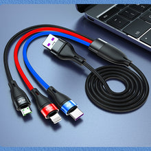 Load image into Gallery viewer, 40W 5A USB to Micro USB + USB-C / Type-C + 8 Pin Fast Charging Data Cable, Cable Length: 1.2m