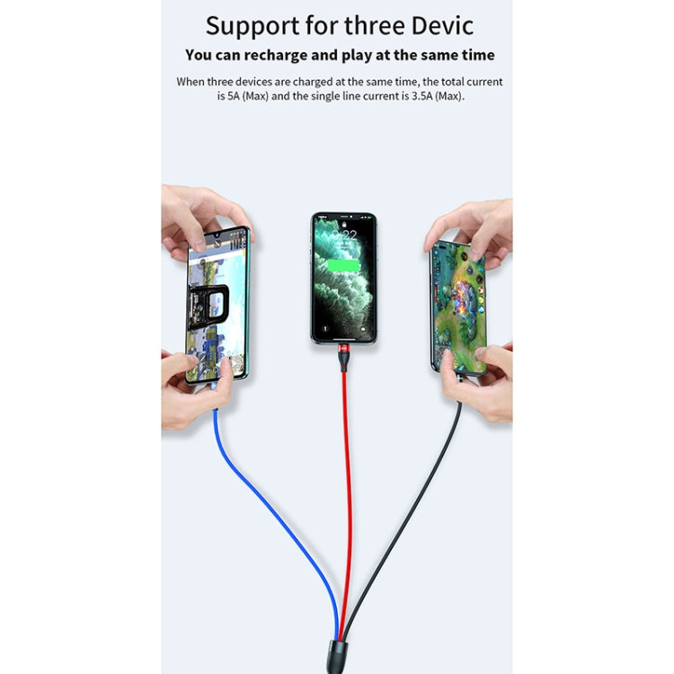 40W 5A USB to Micro USB + USB-C / Type-C + 8 Pin Fast Charging Data Cable, Cable Length: 1.2m