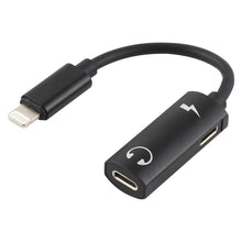 Load image into Gallery viewer, 2 in 1 8 Pin Male to Dual 8 Pin Female Charging and Listening to Music Audio Earphone Adapter, Compatible with All IOS Systems