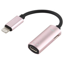 Load image into Gallery viewer, 2 in 1 8 Pin Male to Dual 8 Pin Female Charging and Listening to Music Audio Earphone Adapter, Compatible with All IOS Systems