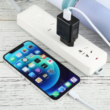 Load image into Gallery viewer, LZ-728 2 in 1 18W QC 3.0 USB Interface Travel Charger + USB to 8 Pin Data Cable Set, EU Plug, Cable Length: 1m