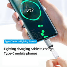 Load image into Gallery viewer, USB-C / Type-C Male to 8 Pin Female Charging Adapter, Support Data Transmission, 8 Pin Female