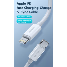 ROCK Space Z19 PD  20W 3A USB-C / Type-C to 8 Pin Fast Charging TPE Data Cable, Cable Length: 1m