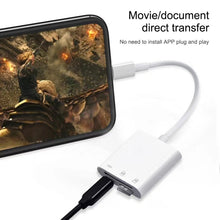 Load image into Gallery viewer, NK-101Y Pro 8 Pin to 8 Pin + SD + TF Port 3 in 1 Camera Reader Adapter