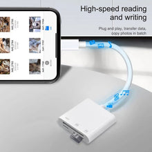 Load image into Gallery viewer, NK-101Y Pro 8 Pin to 8 Pin + SD + TF Port 3 in 1 Camera Reader Adapter