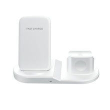 Load image into Gallery viewer, OJD-45 3 in 1 QI 10W Mobile Phone + Watch + 8 Pin Earphone Charging Port Multi-function Wireless Charger for Mobile Phones &amp; Watches &amp; AirPods 2