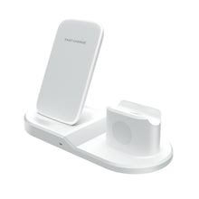 Load image into Gallery viewer, OJD-45 3 in 1 QI 10W Mobile Phone + Watch + 8 Pin Earphone Charging Port Multi-function Wireless Charger for Mobile Phones &amp; Watches &amp; AirPods 2