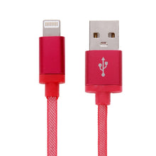 Load image into Gallery viewer, 1m Net Style Metal Head 8 Pin to USB Data / Charger Cable