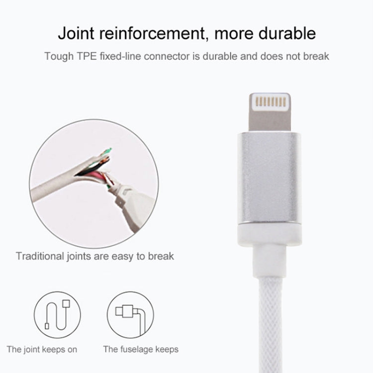 1m Net Style Metal Head 8 Pin to USB Data / Charger Cable